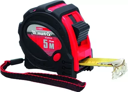 Рулетка Status magnet 3 fixations 7,5 м х 25 мм обрезиненный корпус зацеп с магнитом  MATRIX 31006 купить в Нефтеюганске
