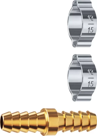 ЗУБР елочка-елочка, 10 мм с обжимными хомутами, штуцер соединительный, Профессионал (64925-10) купить в Нефтеюганске