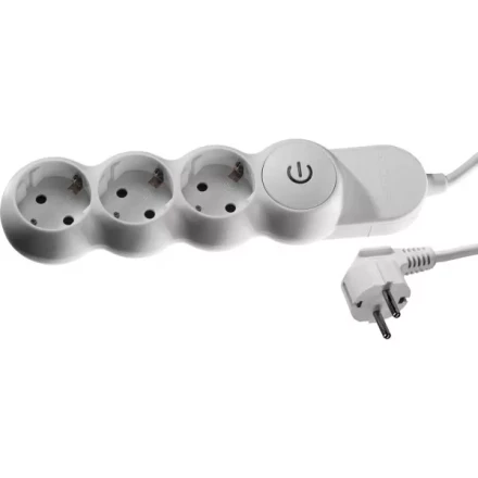 Удлинитель ЗУБР &quot;МАСТЕР&quot; электрический, ПВС сечение 1кв мм, выкл, заземл, защитная шторка, 3 гнезда, макс мощн 3500Вт, 3м 55039-3 купить в Нефтеюганске