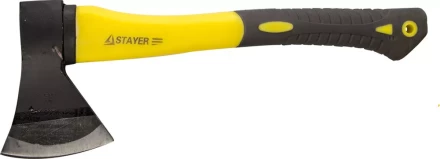Топор STAYER кованый с двухкомпонентной стеклопластиковой рукояткой, 0,6кг 2062-06 купить в Нефтеюганске