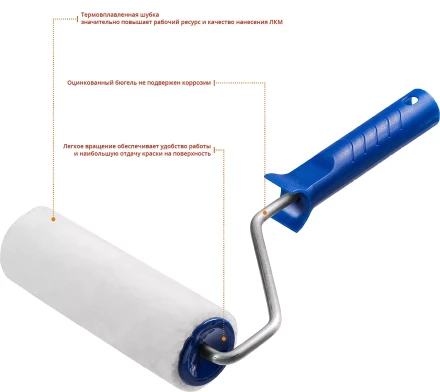 ЗУБР ВЕЛЮР, 8 х 180 мм, бюгель 8 мм, ворс 4 мм, 50% акрил, 50% шерсть, для лаков и эмалей, малярный валик, Профессионал (03514-18) купить в Нефтеюганске