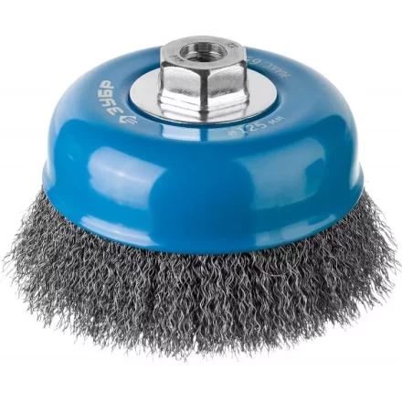 ЗУБР &quot;ПРОФЕССИОНАЛ&quot;. Щетка чашечная для УШМ, витая стальная проволока 0,3мм, 125ммхМ14 35261-125_z02 купить в Нефтеюганске