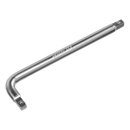 Вороток Г-образный, 150*40 мм, квадрат 1/4&quot;, CrV, матовый хром Denzel 14061 купить в Нефтеюганске