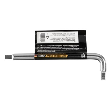 Вороток Г-образный, 150*40 мм, квадрат 1/4&quot;, CrV, матовый хром Denzel 14061 купить в Нефтеюганске
