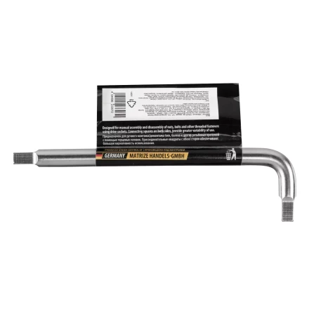 Вороток Г-образный, 150*40 мм, квадрат 1/4&quot;, CrV, матовый хром Denzel 14061 купить в Нефтеюганске