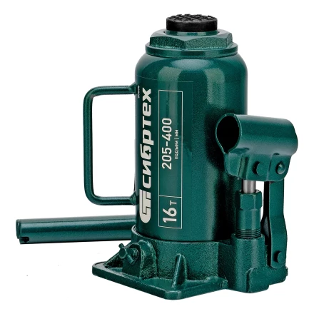 Домкрат гидравлический бутылочный Сибртех 50808, 16 т, 205-400 мм купить в Нефтеюганске