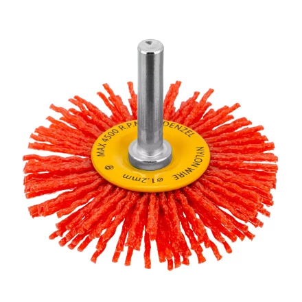 Щетка для дрели Denzel, 65 мм, Плоская, со шпилькой, нейлоновая щетина, 74433 купить в Нефтеюганске
