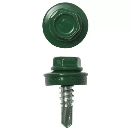 Саморезы ЗУБР &quot;ПРОФЕССИОНАЛ&quot; окраш., RAL 6002 зелен. лист, для крепл. кров. матер. к металл. констр., 5.5x19мм, 2500шт 4-300310-55-019-6002 купить в Нефтеюганске