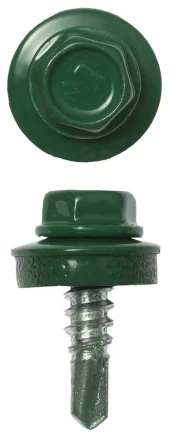 Саморезы ЗУБР &quot;ПРОФЕССИОНАЛ&quot; окраш., RAL 6002 зелен. лист, для крепл. кров. матер. к металл. констр., 5.5x19мм, 2500шт 4-300310-55-019-6002 купить в Нефтеюганске