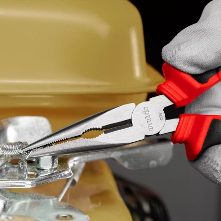 Длинногубцы прямые Matrix, 180 мм, хром-ванадий, двухкомпонентные рукоятки, 17310 купить в Нефтеюганске