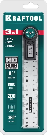 Транспортир-угломер ЗУБР из нержавеющей стали, многофункциональный, нониусный 34682 купить в Нефтеюганске