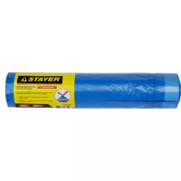 Мешки для мусора STAYER "Comfort" с завязками, особопрочные, голубые, 60л, 20шт 39155-60