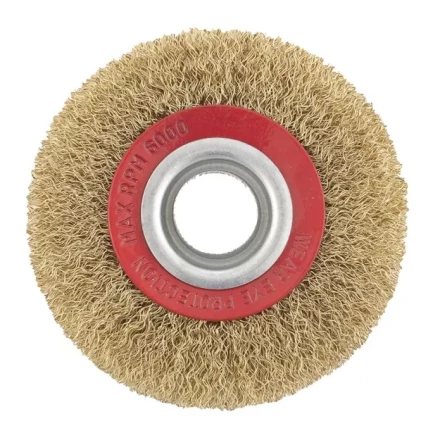 Щетка для точила 125 мм посадка 20 мм плоская латунированная витая проволока MTX 74659 купить в Нефтеюганске