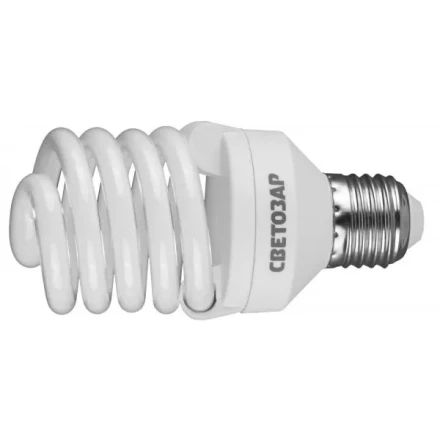 Энергосберегающая лампа СВЕТОЗАР &quot;КОМПАКТ&quot;спираль,цоколь E27(стандарт),Т2,теплый белый свет(2700 К),10000час,25Вт(125) 44452-25_z01 купить в Нефтеюганске