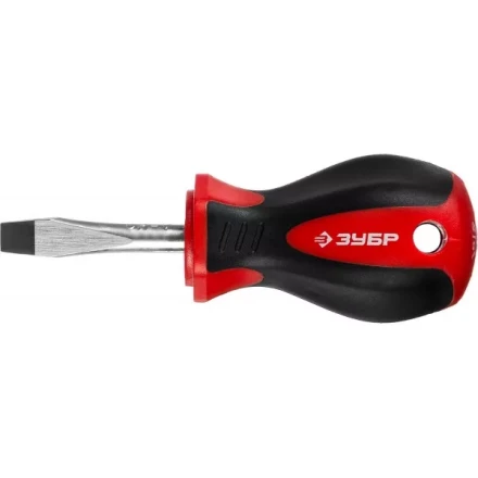 Отвертка ЗУБР &quot;МАСТЕР&quot;, &quot;STUBBY&quot; ( бочка ), Cr-v, эргономичная двухкомпонентная рукоятка, SL6,0x38мм 25061-38-6.0_z02 купить в Нефтеюганске