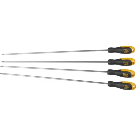 Набор JCB: Отвертки, хромомолибденовая сталь S2, двухкомпонентные рукоятки, магнитный наконечник, 4 предм JSD023 купить в Нефтеюганске