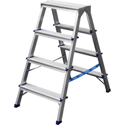 Лестница-стремянка двухсторонняя алюминиевая, СИБИН 38825-04, 4 ступени 38825-04 купить в Нефтеюганске
