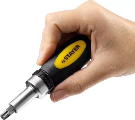 Отвертка реверсивная в наборе с битами, STAYER 2557-H38, Cr-V сталь, 38 предметов 2557-H38 купить в Нефтеюганске