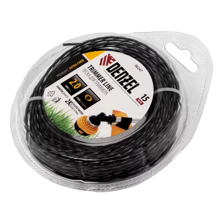 Леска для триммера двухкомпонентная эллипс, 2,0мм х 15м, блистер EXTRA CORD, Denzel 96247 купить в Нефтеюганске