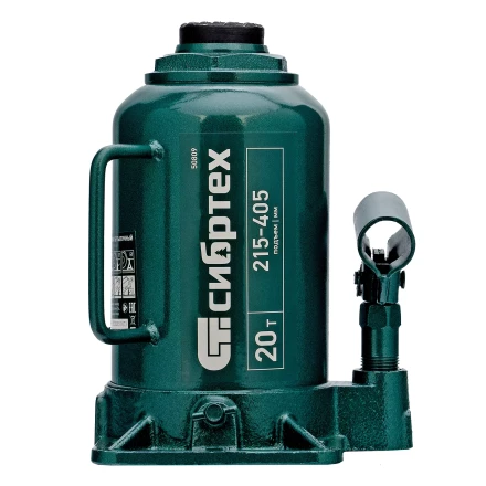 Домкрат гидравлический бутылочный Сибртех 50809, 20 т, 215-405 мм купить в Нефтеюганске
