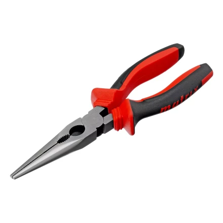 Длинногубцы прямые Matrix, 200 мм, хром-ванадий, двухкомпонентные рукоятки, 17311 купить в Нефтеюганске