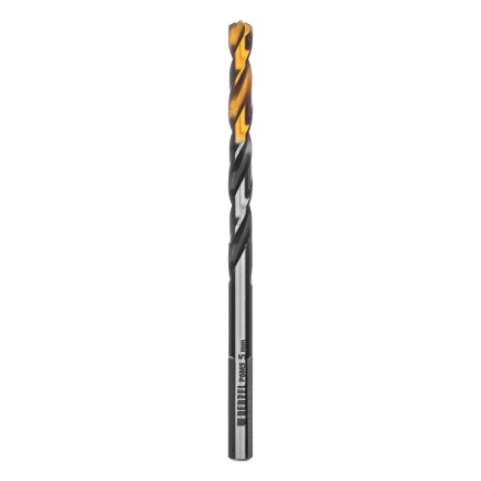 Сверло спиральное по металлу Denzel 5 x 86мм, Р6М5, Golden Tip, многогранная заточка, 718276 купить в Нефтеюганске
