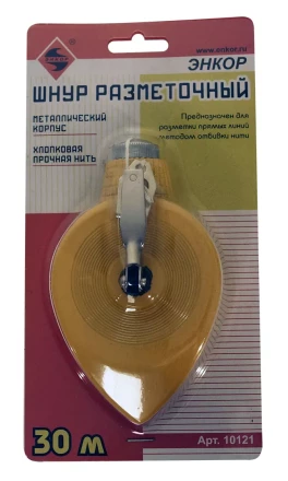 Шнур разметочный металлический корпус 30 м Энкор 10121 купить в Нефтеюганске