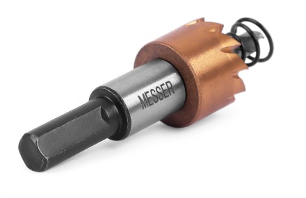 HSS-TiN коронка MESSER  17мм с центр. сверлом и толкающей пружиной для  лист. материала  до 2 мм ц/х купить в Нефтеюганске