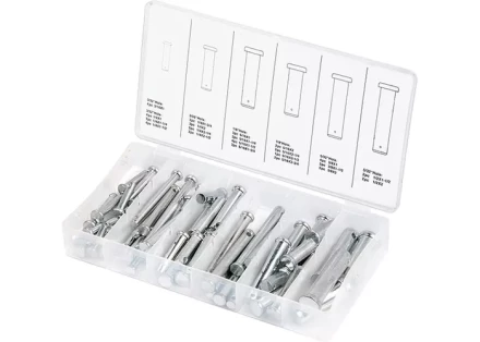 Набор штифтов с головкой и отверстием под шплинт 60 предметов СИБРТЕХ 47612 купить в Нефтеюганске