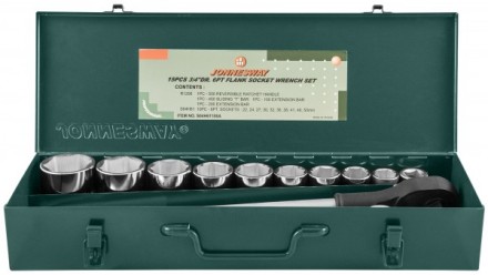 Набор головок торцевых 3/4&quot;DR 22-50мм 15предметов Jonnesway S04Н6115SA 47229 купить в Нефтеюганске