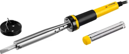 Паяльник STAYER &quot;PROFI&quot; с двухкомпонентной рукояткой и долговечным жалом, в комплекте (припой и подставка), 80 Вт, клин 55300-80 купить в Нефтеюганске