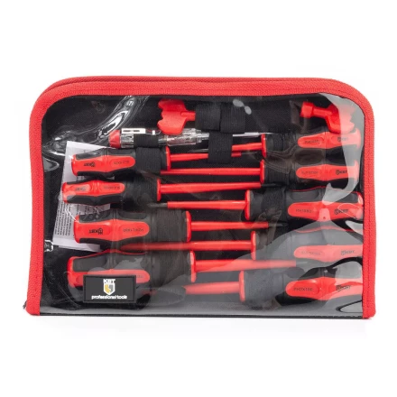 Набор диэлектрических отверток КВТ VDE НИО-12, профиль SL, PH, PZ/FL и ключи для электрошкафов, 12 предметов (103016) купить в Нефтеюганске