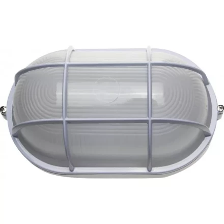 Светильник уличный СВЕТОЗАР влагозащищенный с решеткой, овал, цвет белый, 100Вт SV-57207-W купить в Нефтеюганске