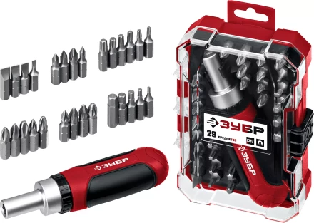ЗУБР Мастер 29, 29 шт, набор: отвертка с насадками (25040) купить в Нефтеюганске
