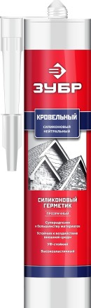 ЗУБР 280 мл, прозрачный, кровельный силиконовый герметик, Профессионал (41238-2) купить в Нефтеюганске