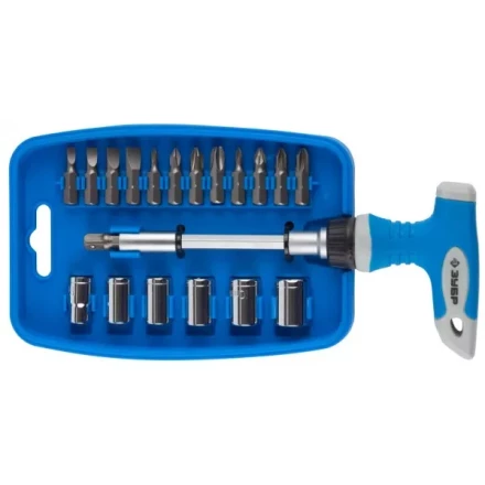 Отвертка ЗУБР &quot;МАСТЕР&quot; реверсивная, пистолетная двухкомпонентная рукоятка, 21 предмет 25411-H21 купить в Нефтеюганске