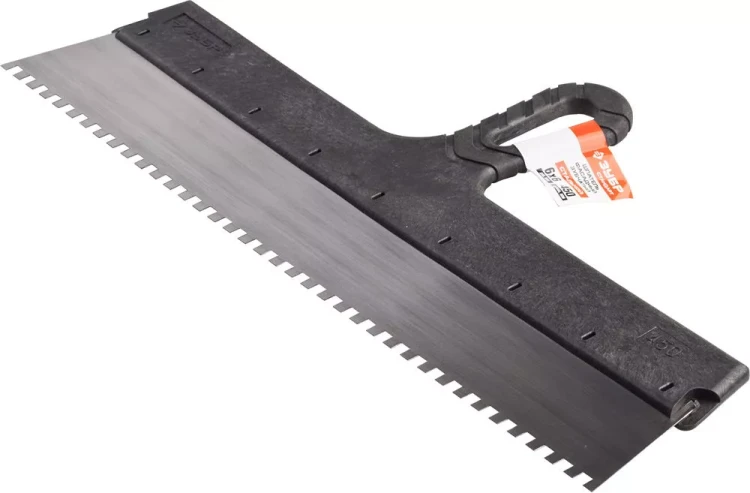 Шпатель ЗУБР "СТАНДАРТ" фасадный, стальное полотно, 450мм, зуб 6х6 10053-45 купить в Нефтеюганске
