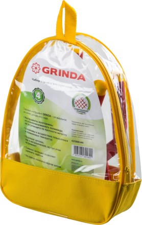 Набор GRINDA: Совок посадочный широкий, совок посадочный узкий, рыхлитель, мотыга-рыхлитель с нейлоновым корпусом, 4 предмета 421360-H4 купить в Нефтеюганске