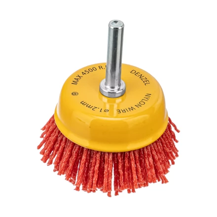 Щетка для дрели Denzel, 65 мм, Чашка, со шпилькой, нейлоновая щетина, 74435 купить в Нефтеюганске