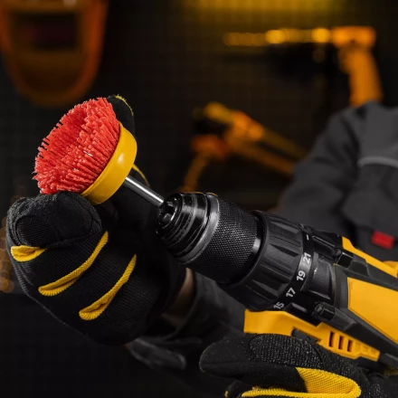 Щетка для дрели Denzel, 65 мм, Чашка, со шпилькой, нейлоновая щетина, 74435 купить в Нефтеюганске