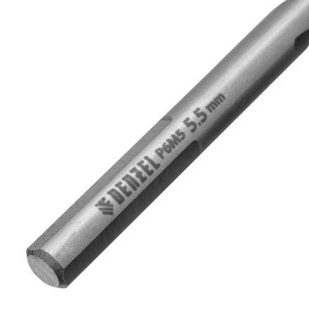 Сверло спиральное по металлу Denzel 5,5 x 93мм, Р6М5, Golden Tip, многогранная заточка, 718277 купить в Нефтеюганске