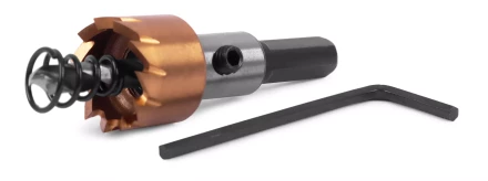 HSS-TiN коронка MESSER  18мм с центр. сверлом и толкающей пружиной для  лист. материала  до 2 мм ц/х купить в Нефтеюганске