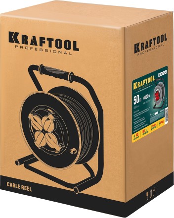 Силовые удлинители на стальной катушке  HEAVY DUTY 4.0, кабель КГ 3х2,5 кв мм 55086-50 купить в Нефтеюганске