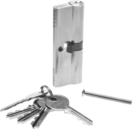Механизм ЗУБР &quot;МАСТЕР&quot; цилиндровый, тип &quot;ключ-ключ&quot;, цвет хром, 5-PIN, 80мм 52101-80-2 купить в Нефтеюганске