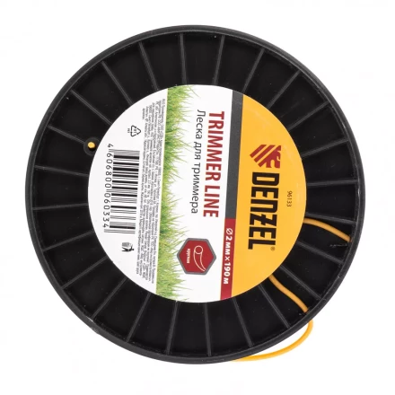 Леска для триммера круглая  2,0 мм 190 м на Din катушке Россия Denzel 96133 купить в Нефтеюганске