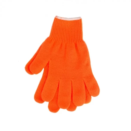 Перчатки трикотажные акрил оранжевый оверлок Сибртех 68659 купить в Нефтеюганске