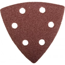 Треугольник шлифовальный ЗУБР "МАСТЕР" универсальный на велкро основе, 6 отверстий, Р80, 93х93х93мм, 5шт 35583-080