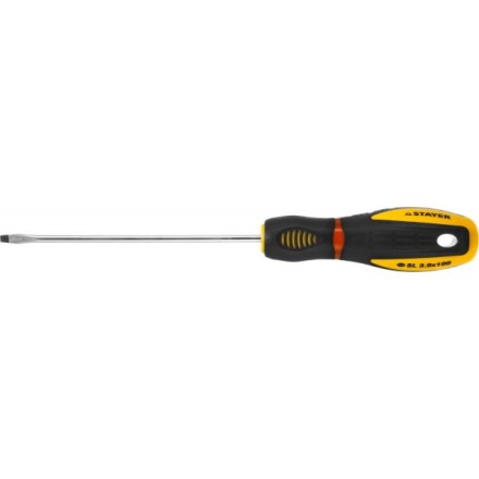 Отвертка STAYER &quot;PROFI&quot; &quot;PROTech&quot;, двухкомп рукоятка, намагниченная, Cr-Mo, SL3,0x100мм 25131-03-10_z02 купить в Нефтеюганске