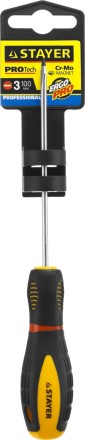Отвертка STAYER &quot;PROFI&quot; &quot;PROTech&quot;, двухкомп рукоятка, намагниченная, Cr-Mo, SL3,0x100мм 25131-03-10_z02 купить в Нефтеюганске