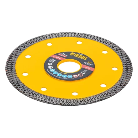 Диск алмазный отрезной Denzel 125 х 22,2мм, сплошной, супертонкий, горячий пресс, сухой/мокрый рез 73058 купить в Нефтеюганске